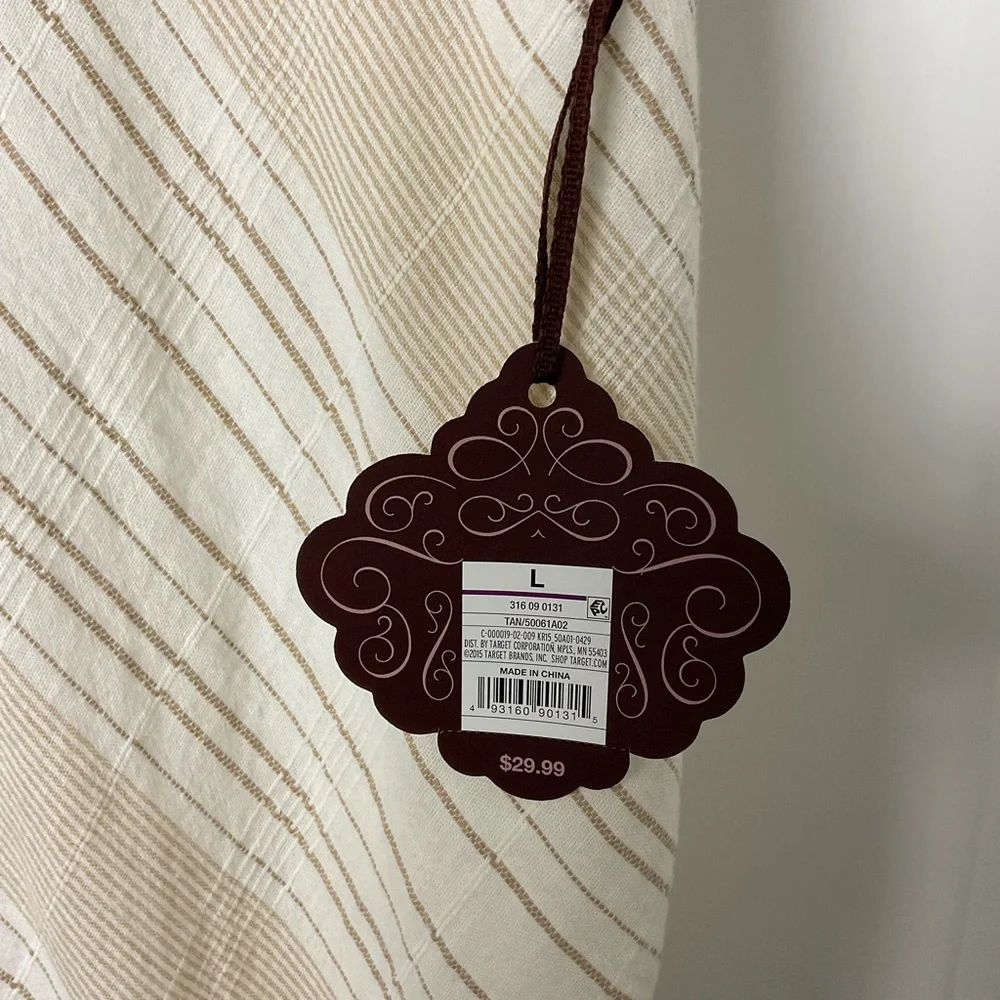 Knox Rose Stripe Maxi Dress Size Large New Tan - Picture 6 of 7